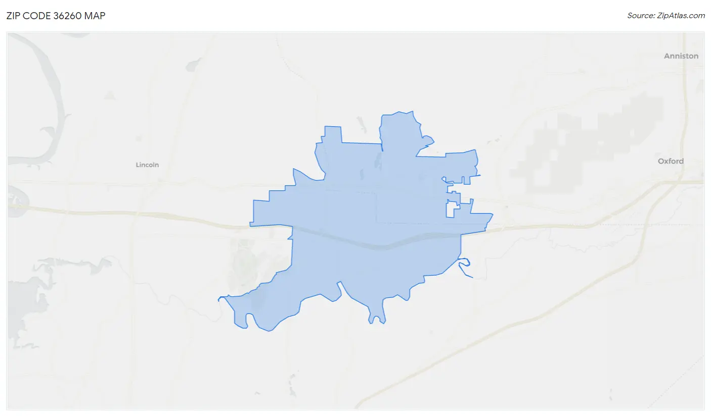 Zip Code 36260 Map