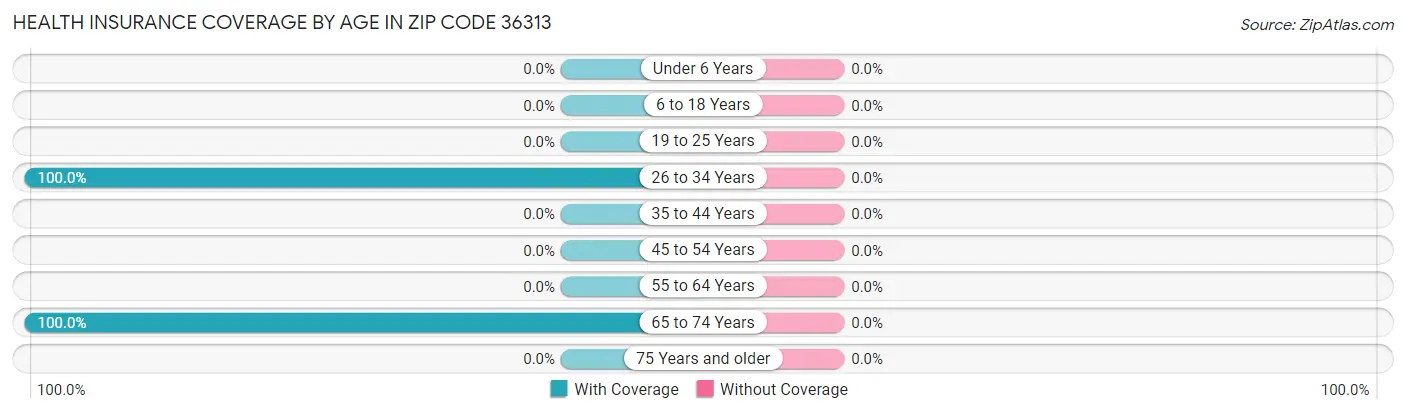 Health Insurance Coverage by Age in Zip Code 36313
