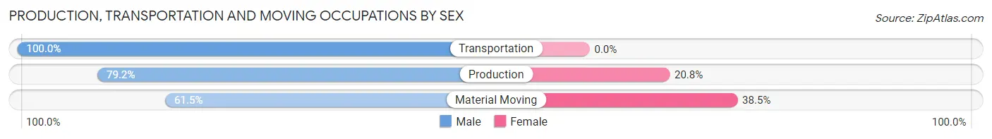 Production, Transportation and Moving Occupations by Sex in Zip Code 36456