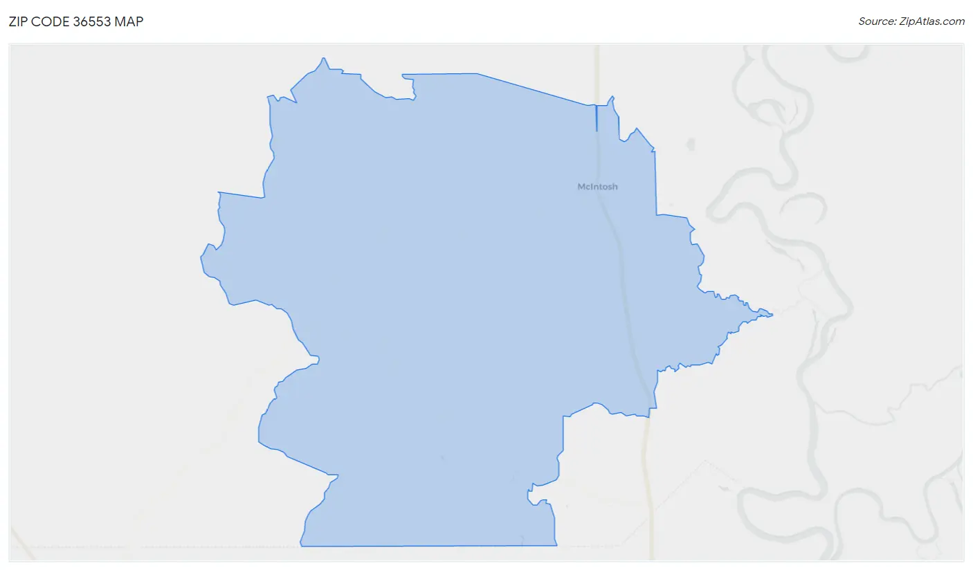 Zip Code 36553 Map