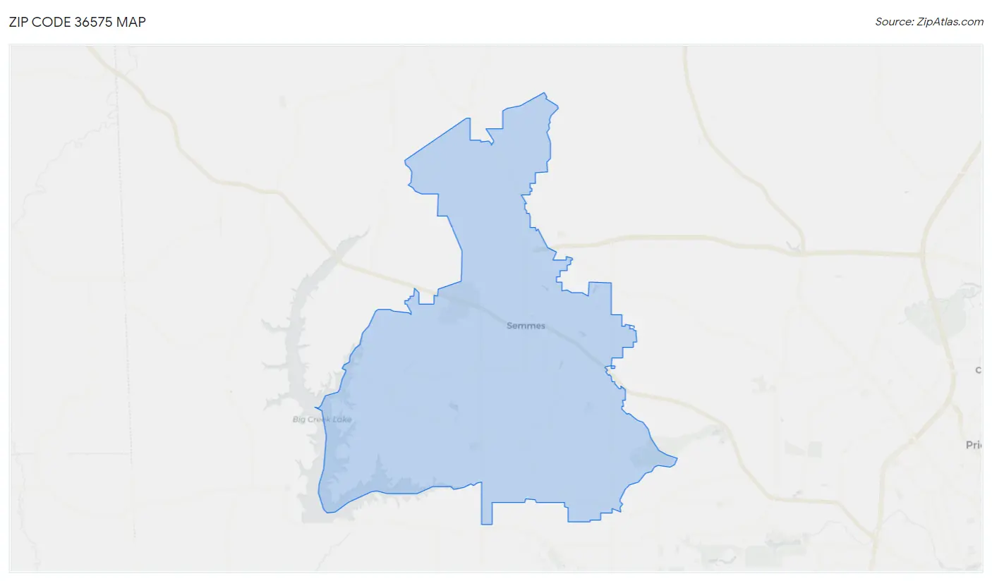 Zip Code 36575 Map