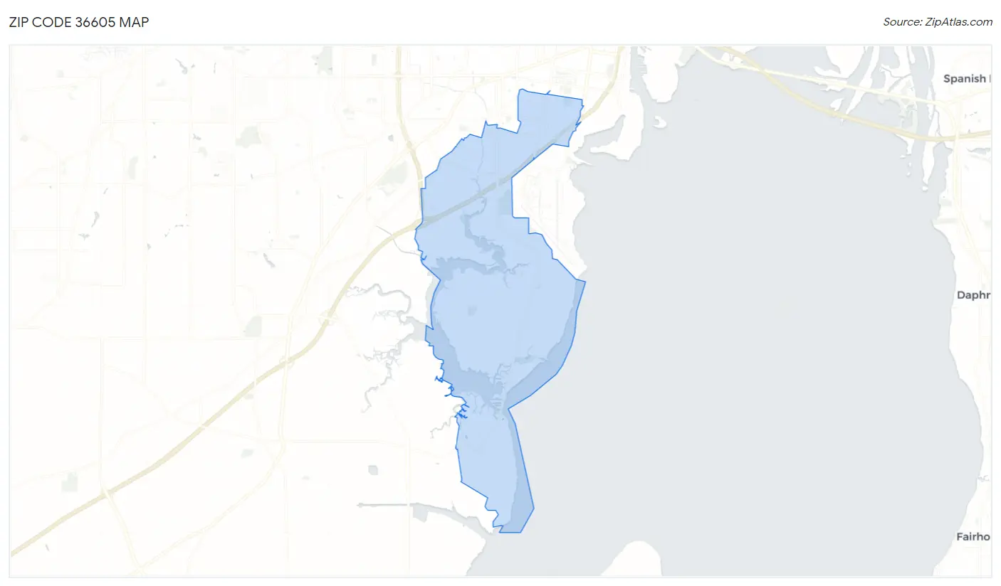 Zip Code 36605 Map