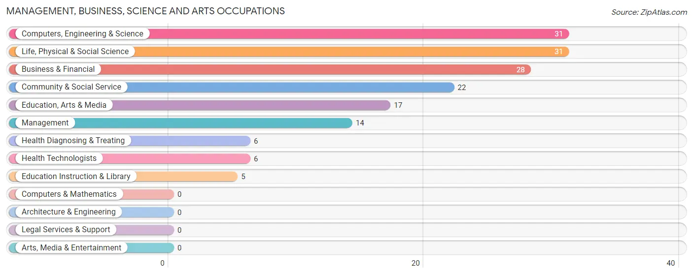 Management, Business, Science and Arts Occupations in Zip Code 36740