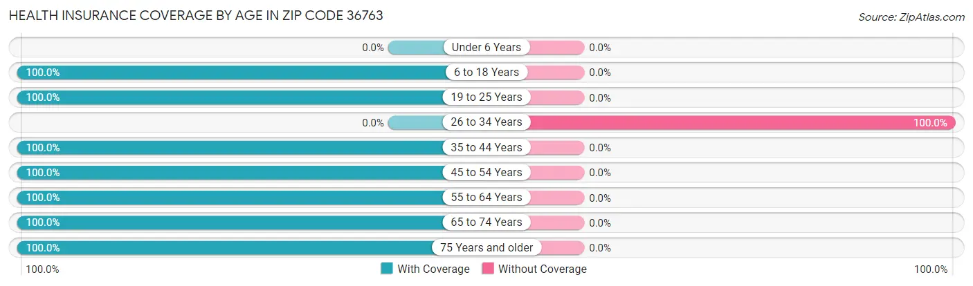 Health Insurance Coverage by Age in Zip Code 36763