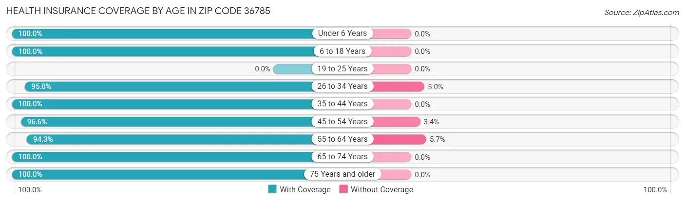 Health Insurance Coverage by Age in Zip Code 36785