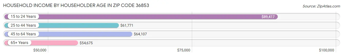 Household Income by Householder Age in Zip Code 36853