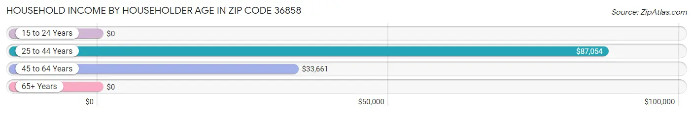 Household Income by Householder Age in Zip Code 36858