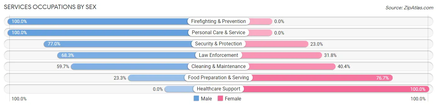 Services Occupations by Sex in Zip Code 36862