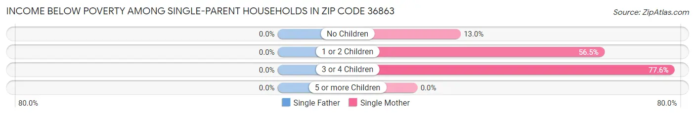 Income Below Poverty Among Single-Parent Households in Zip Code 36863