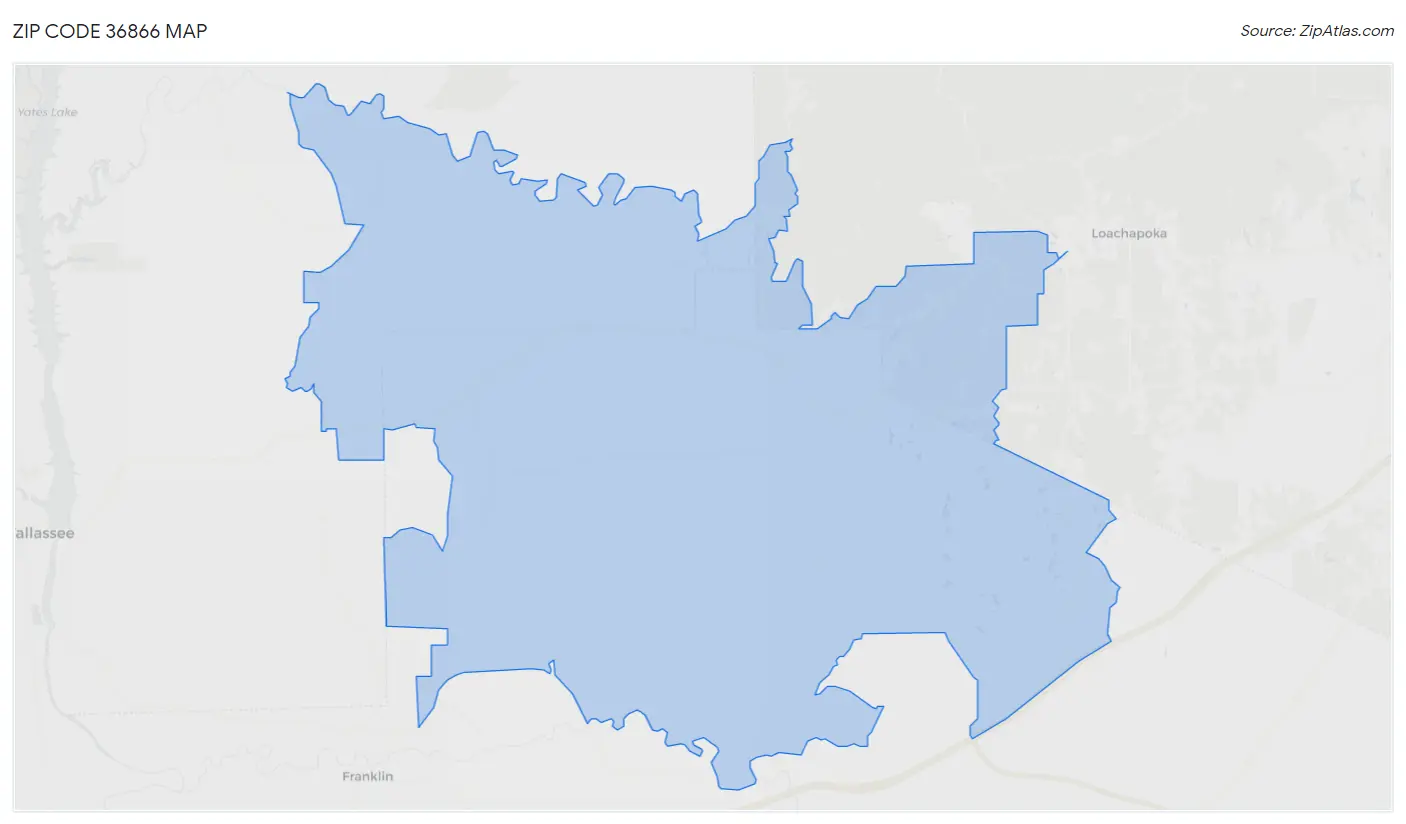 Zip Code 36866 Map