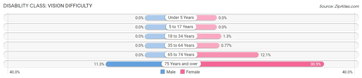 Disability in Zip Code 36908: <span>Vision Difficulty</span>