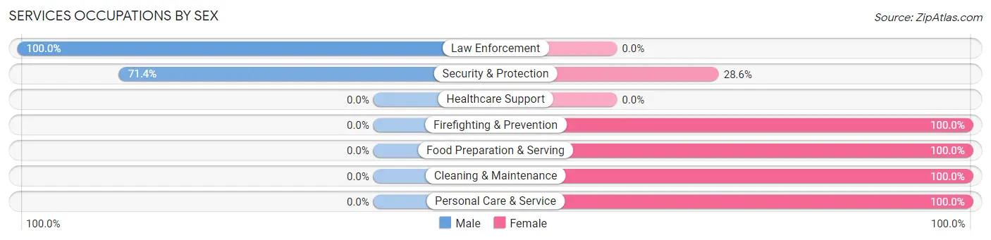 Services Occupations by Sex in Zip Code 36916