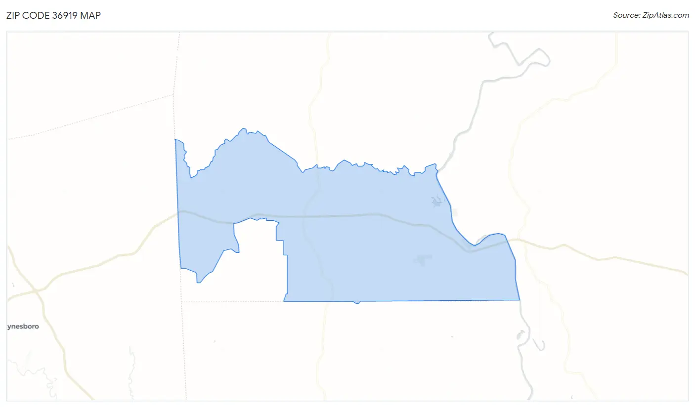 Zip Code 36919 Map