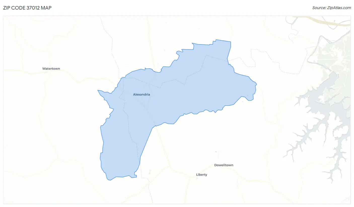 Zip Code 37012 Map