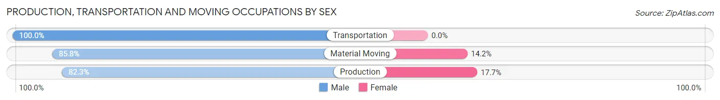 Production, Transportation and Moving Occupations by Sex in Zip Code 37020