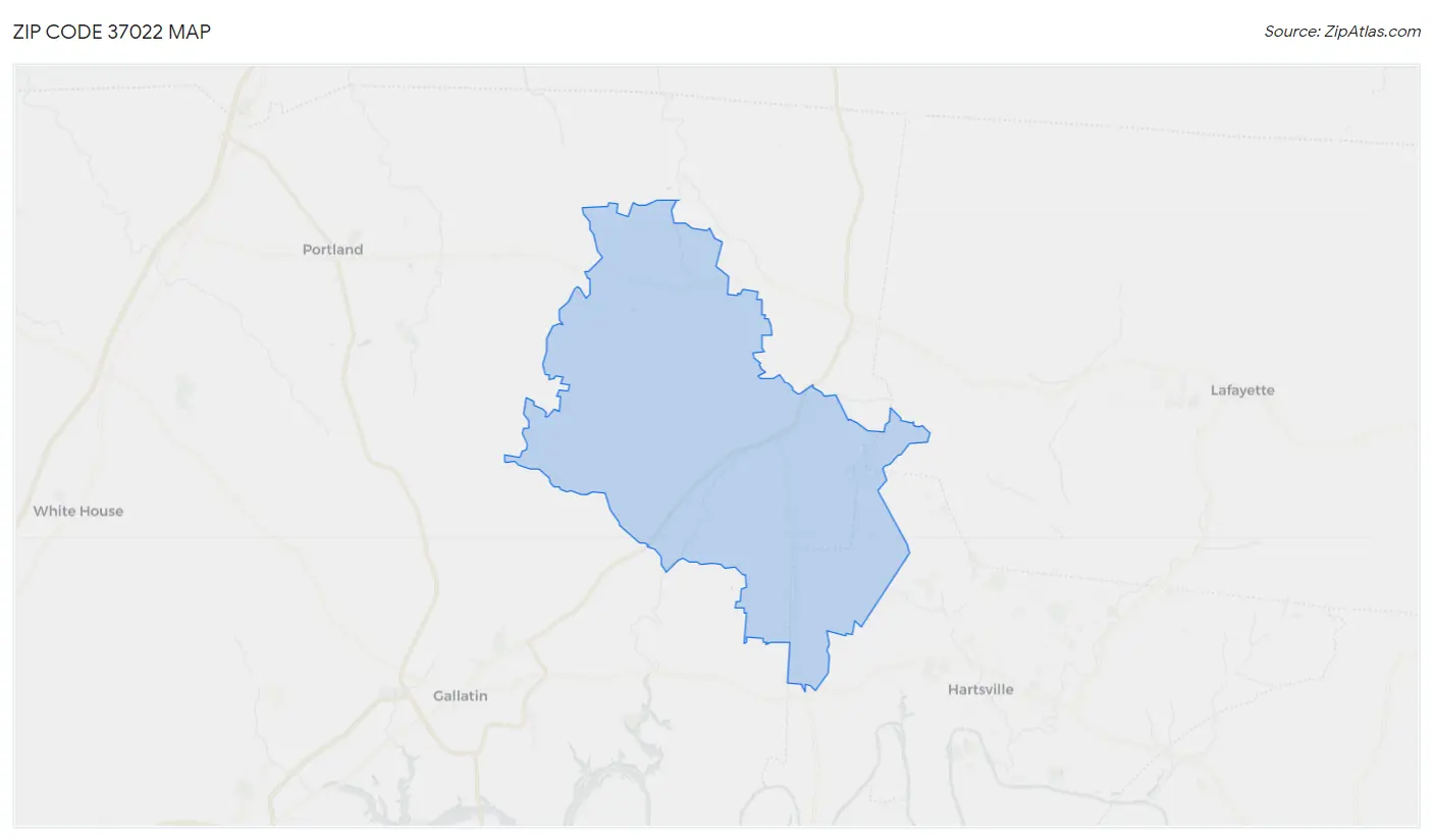 Zip Code 37022 Map