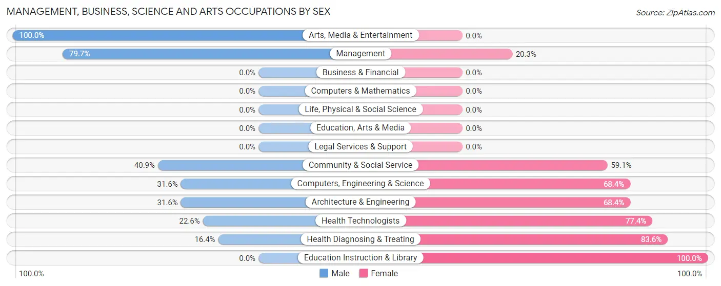 Management, Business, Science and Arts Occupations by Sex in Zip Code 37026