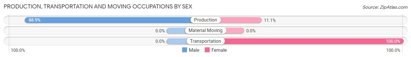 Production, Transportation and Moving Occupations by Sex in Zip Code 37028