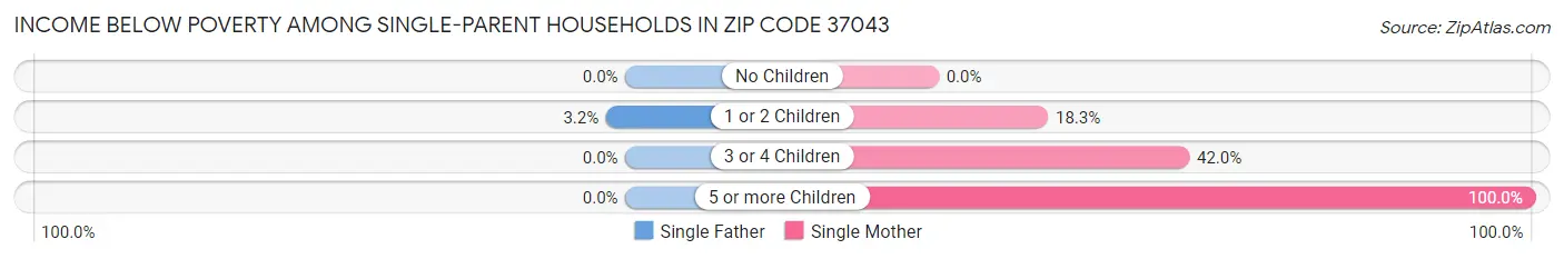 Income Below Poverty Among Single-Parent Households in Zip Code 37043