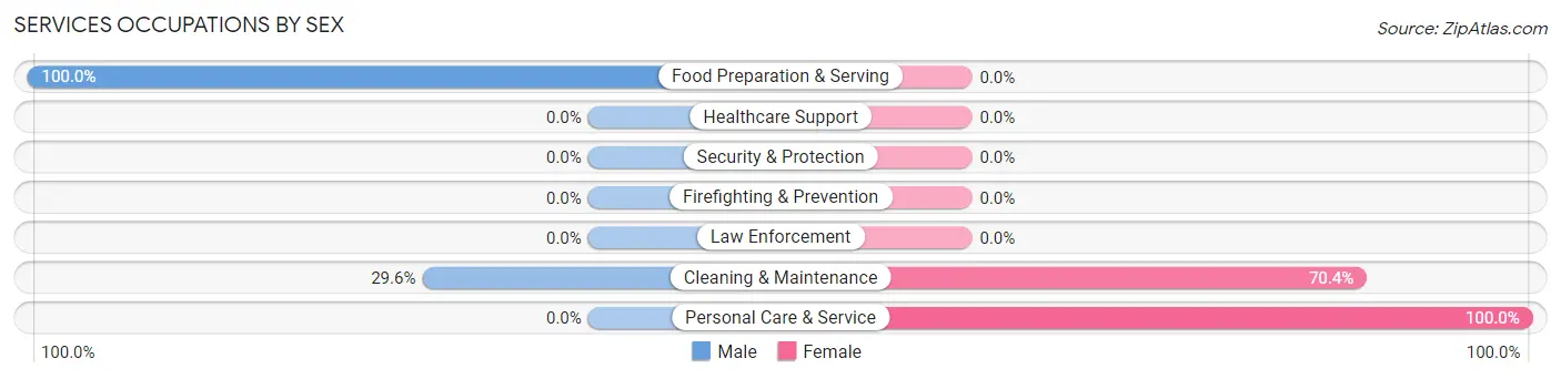 Services Occupations by Sex in Zip Code 37052