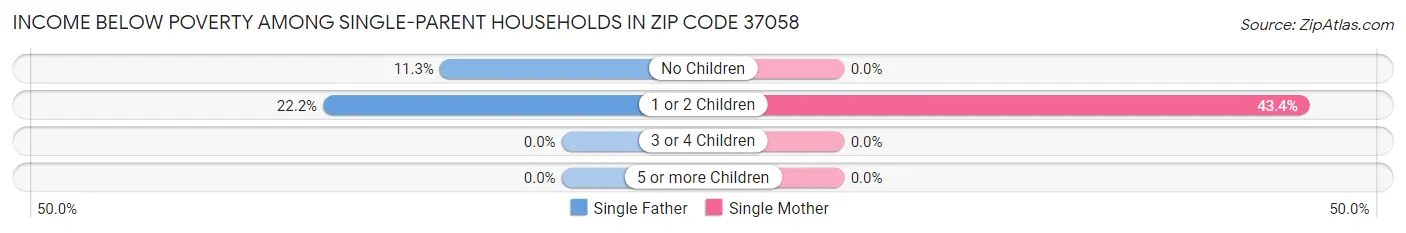 Income Below Poverty Among Single-Parent Households in Zip Code 37058