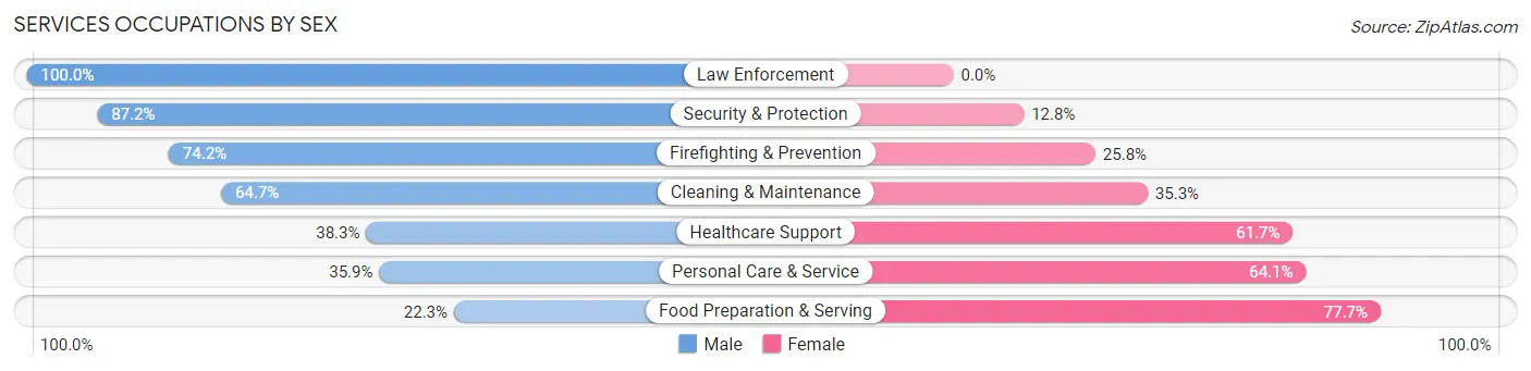 Services Occupations by Sex in Zip Code 37062
