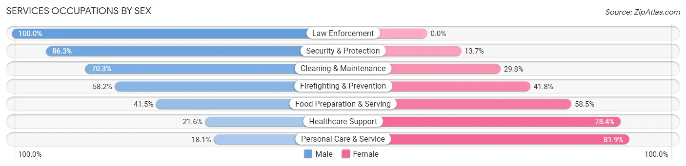 Services Occupations by Sex in Zip Code 37075