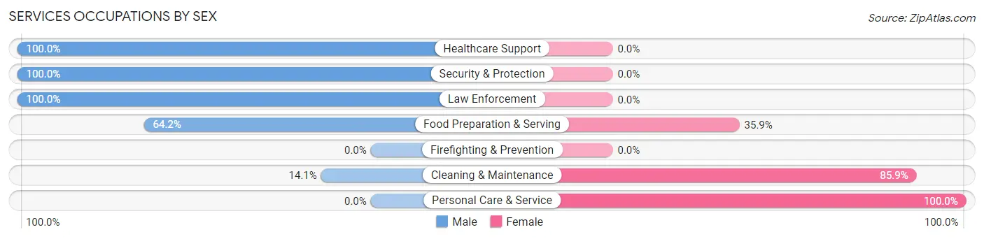 Services Occupations by Sex in Zip Code 37079