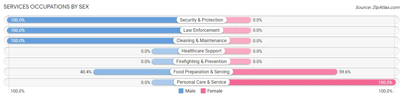 Services Occupations by Sex in Zip Code 37085