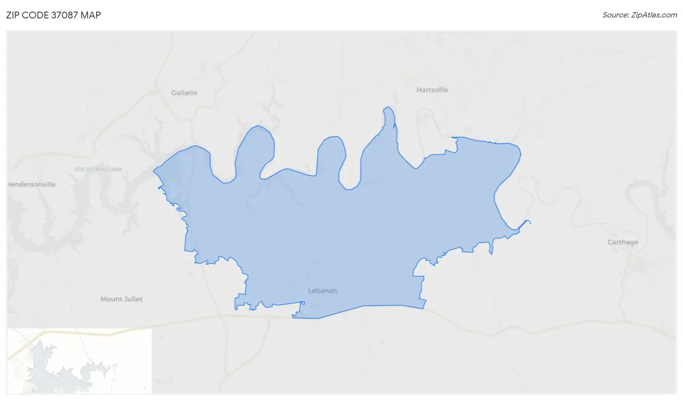 Zip Code 37087 Map