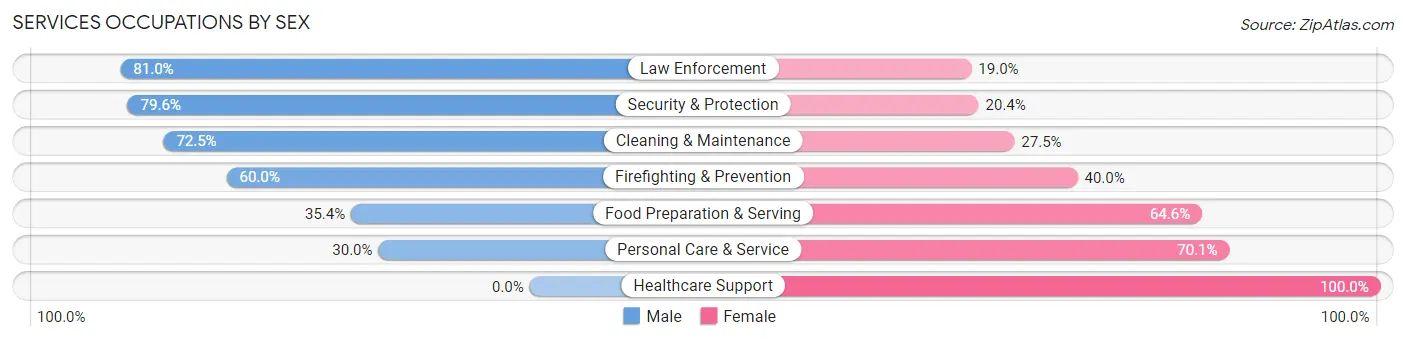 Services Occupations by Sex in Zip Code 37091