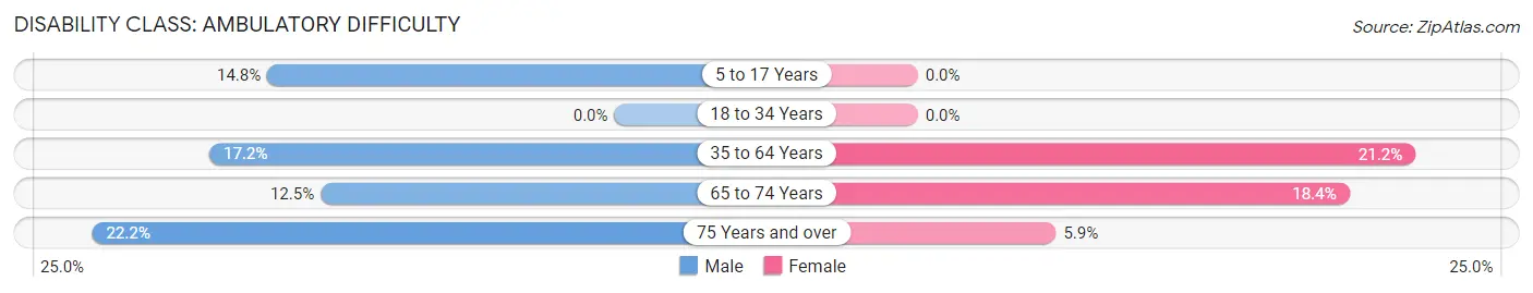 Disability in Zip Code 37098: <span>Ambulatory Difficulty</span>