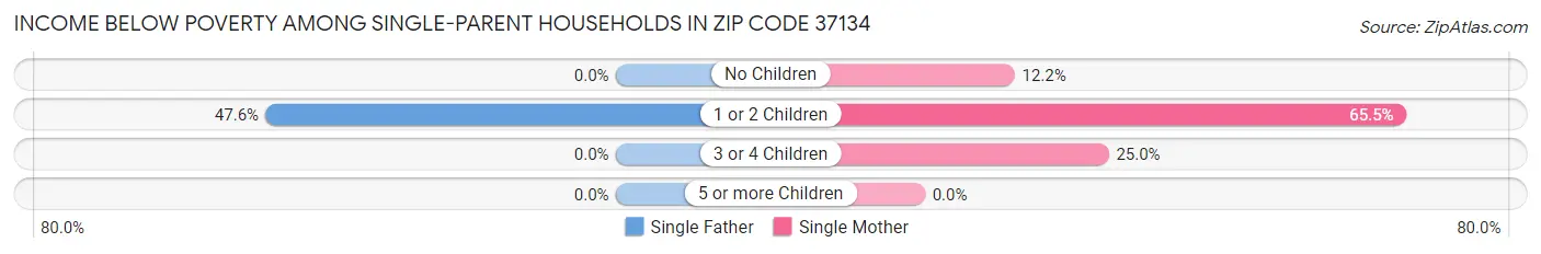 Income Below Poverty Among Single-Parent Households in Zip Code 37134