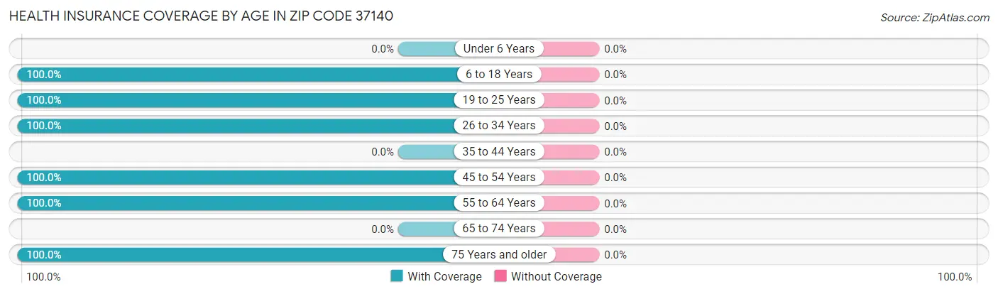 Health Insurance Coverage by Age in Zip Code 37140