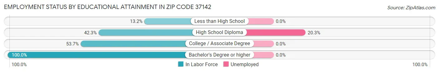 Employment Status by Educational Attainment in Zip Code 37142