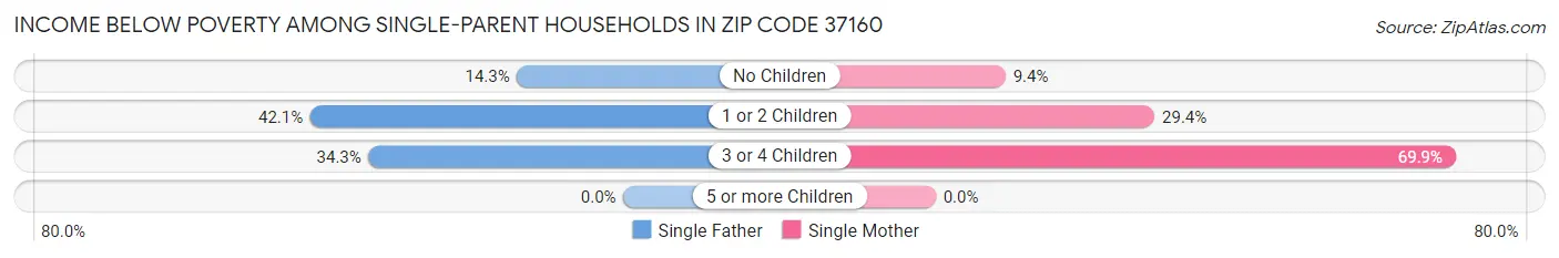 Income Below Poverty Among Single-Parent Households in Zip Code 37160