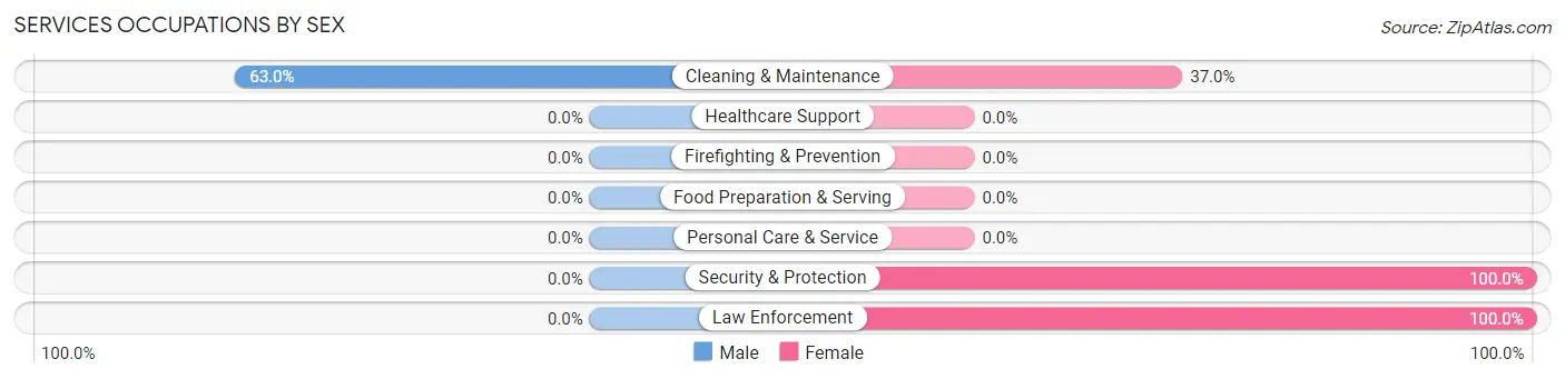 Services Occupations by Sex in Zip Code 37171