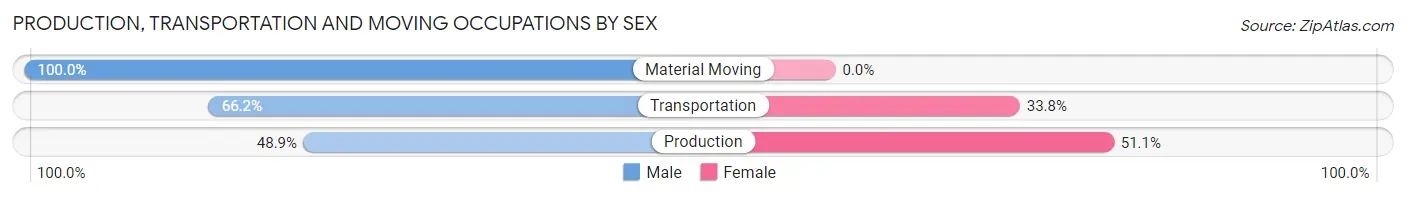 Production, Transportation and Moving Occupations by Sex in Zip Code 37179