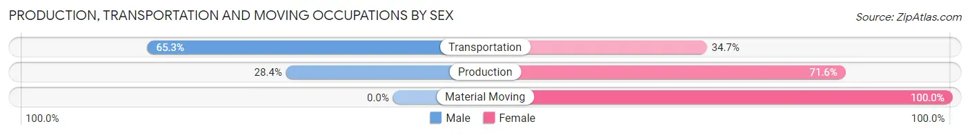 Production, Transportation and Moving Occupations by Sex in Zip Code 37191