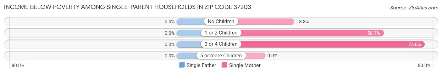 Income Below Poverty Among Single-Parent Households in Zip Code 37203