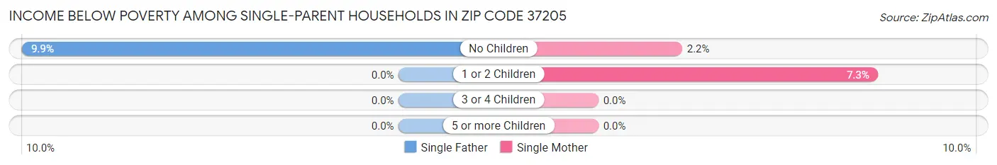 Income Below Poverty Among Single-Parent Households in Zip Code 37205