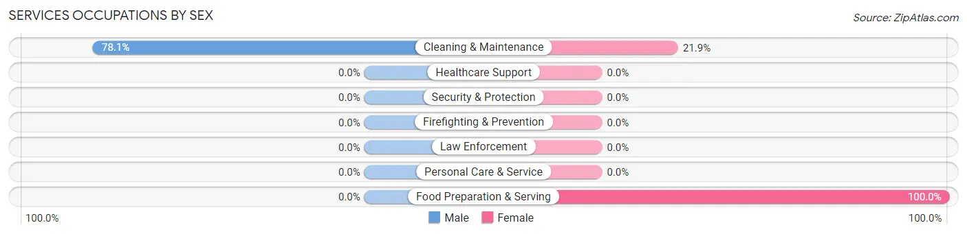 Services Occupations by Sex in Zip Code 37219