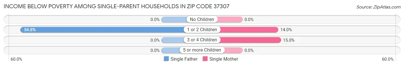 Income Below Poverty Among Single-Parent Households in Zip Code 37307