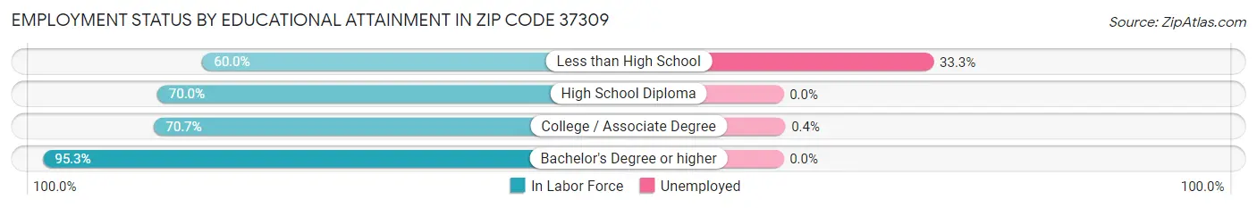 Employment Status by Educational Attainment in Zip Code 37309