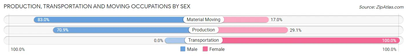 Production, Transportation and Moving Occupations by Sex in Zip Code 37313