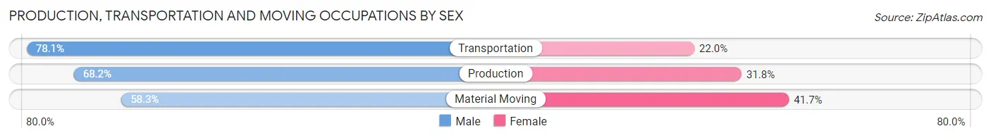 Production, Transportation and Moving Occupations by Sex in Zip Code 37325