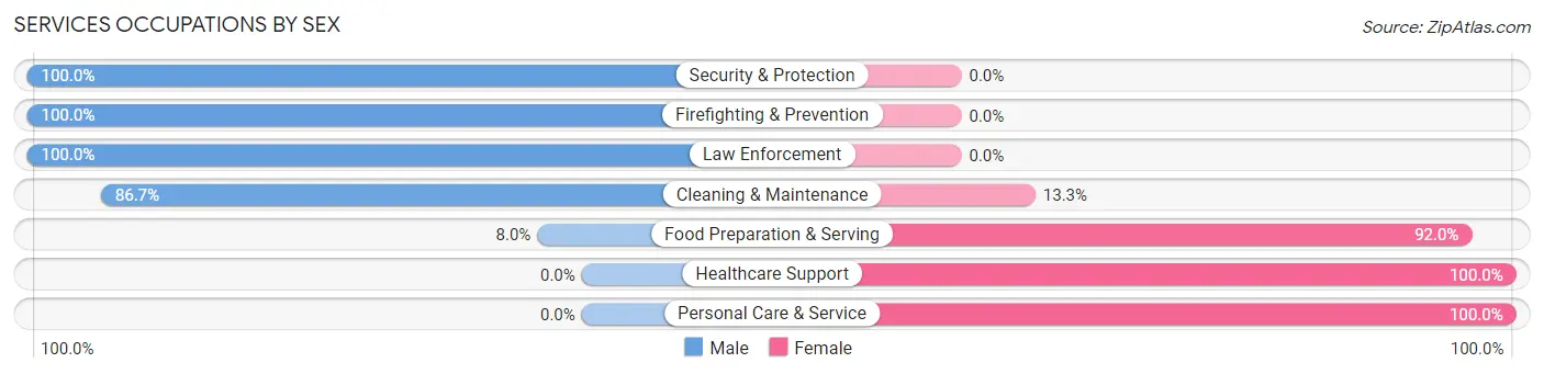 Services Occupations by Sex in Zip Code 37325