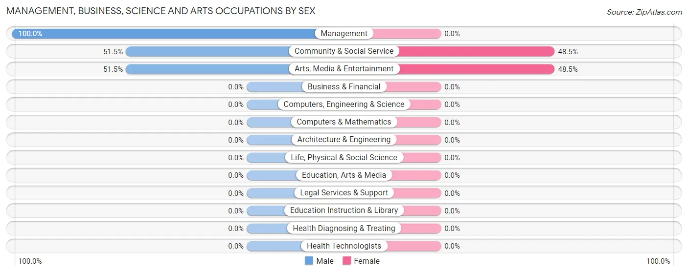 Management, Business, Science and Arts Occupations by Sex in Zip Code 37337