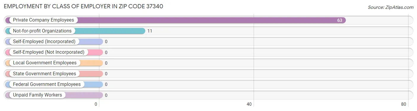 Employment by Class of Employer in Zip Code 37340