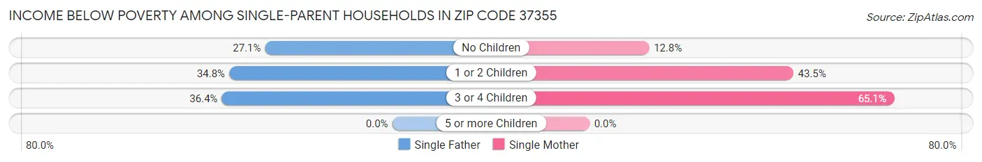 Income Below Poverty Among Single-Parent Households in Zip Code 37355